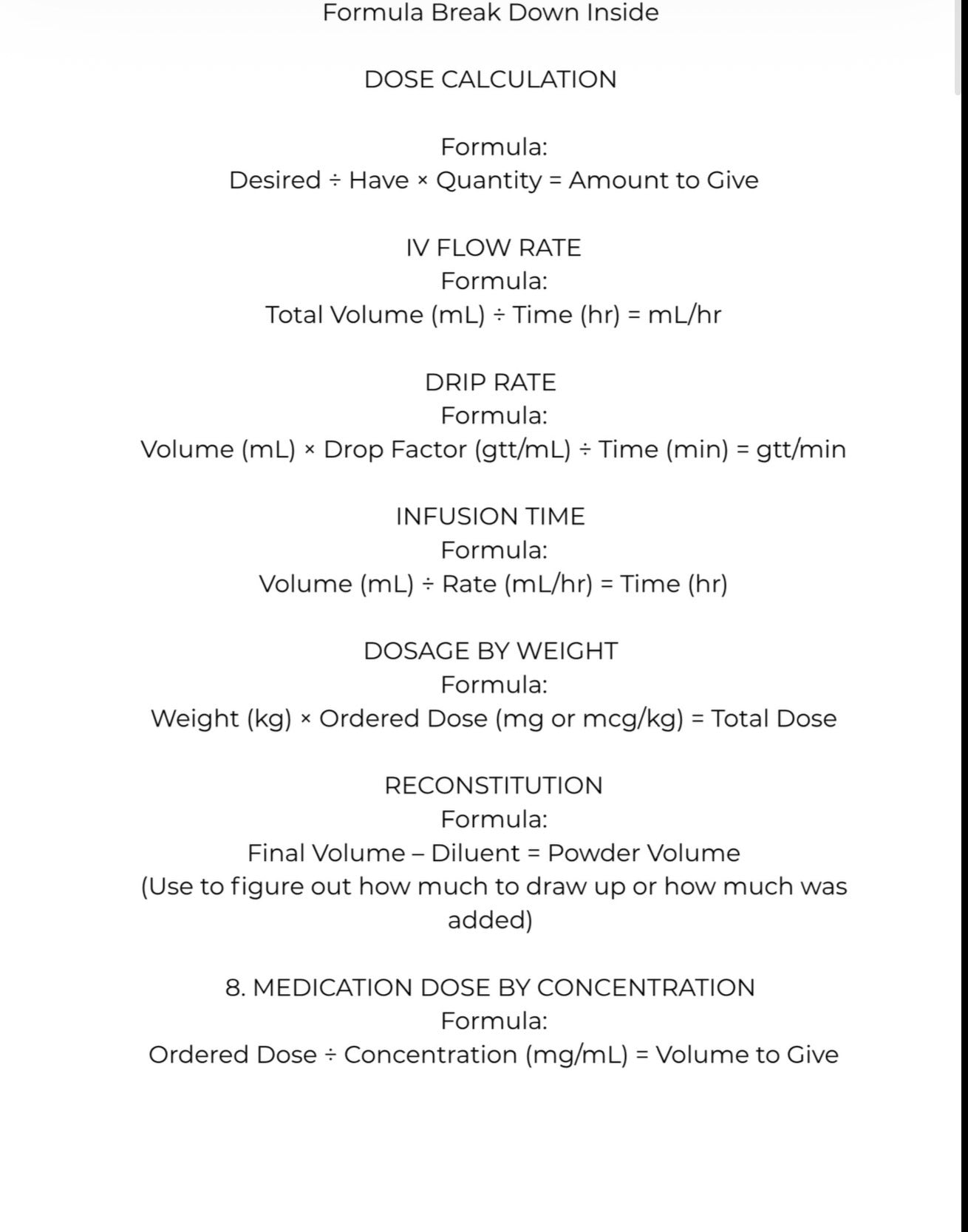 Med Math Made Easy to Understand